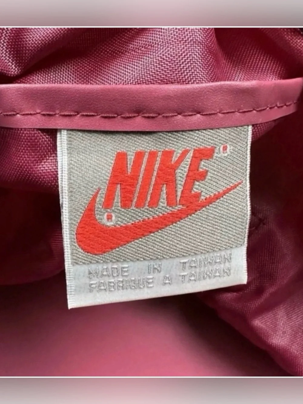 Retro Nike Duffle Dark Pink to Red and Black with Shoulder Strap